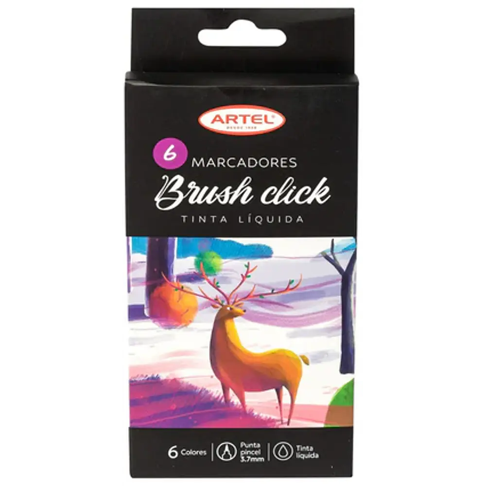 MARCADORES BRUSH CLICK 6 COLORES
