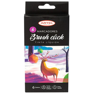 MARCADORES BRUSH CLICK 6 COLORES