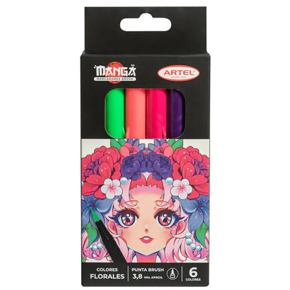 MARCADORES BRUSH COLORES FLORALES