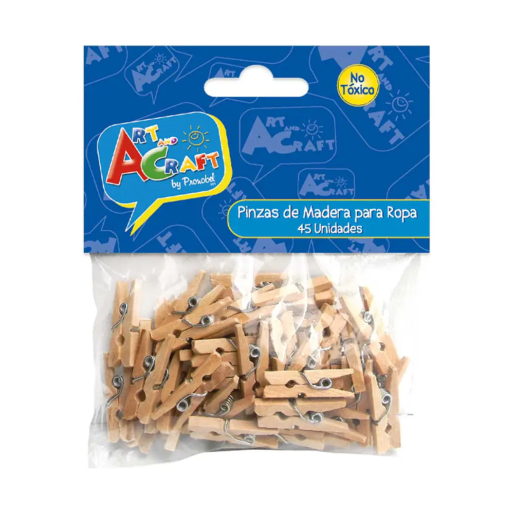 PINZAS DE MADERA ART AND CRAFT COLOR NATURAL