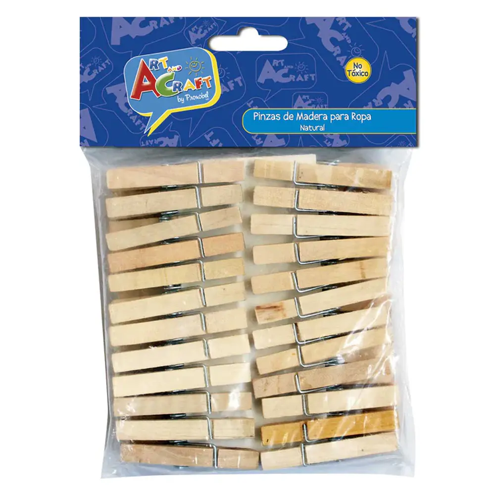 PINZAS PARA ROPA MEDIANA NATURAL 48 UIDADES