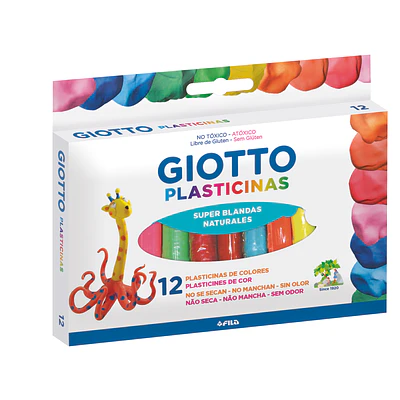 PLASTICINA NATURAL GIOTTO 12 COLORES