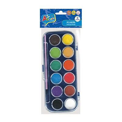 ACUARELA 12 COLORES C/ PINCEL