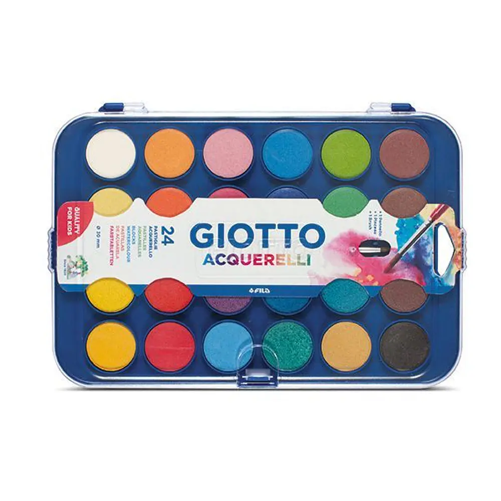 ACUARELA 24 COLORES CAJA ACRILICA GITTO