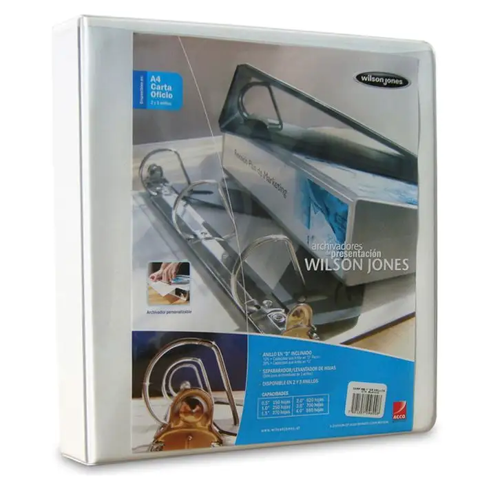 Archivador Catálogo Carta 2 Aros 1″ 1/2 Blanco Home Office