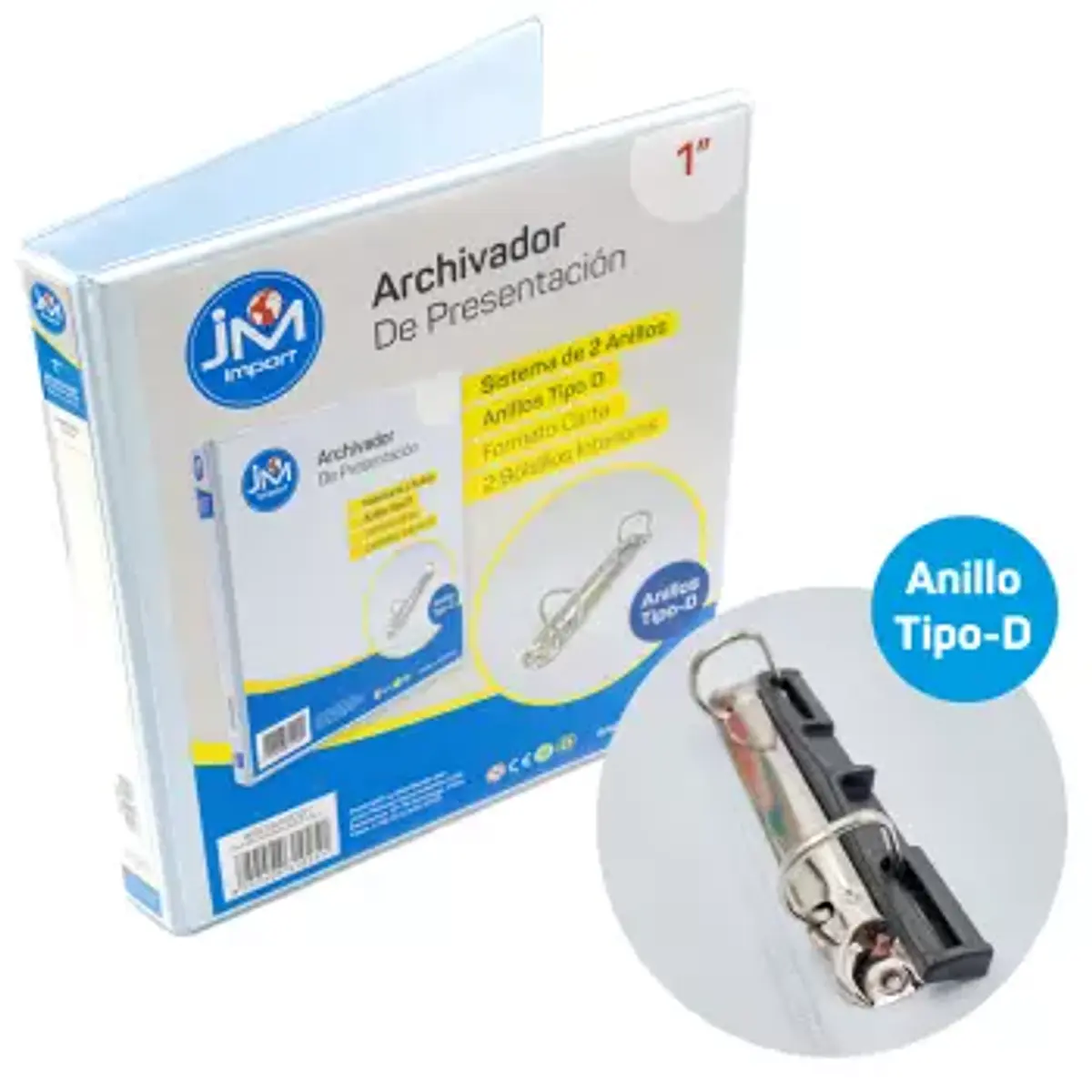 Archivador Catalogo Carta 2 Anillos D1 1/2 350 Hojas Blanco Rhein