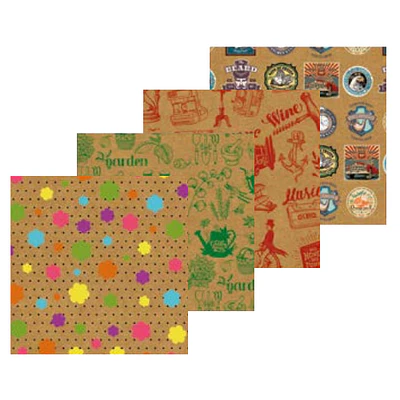 PAPEL KRAFT DISEÑO MASCULINO 74X100CMS. 
