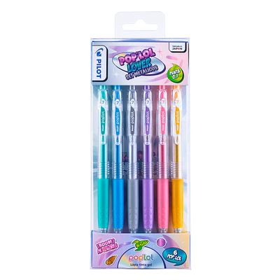 SET LAPIZ GEL POPLOL 0,7 - COLORES METALICOS