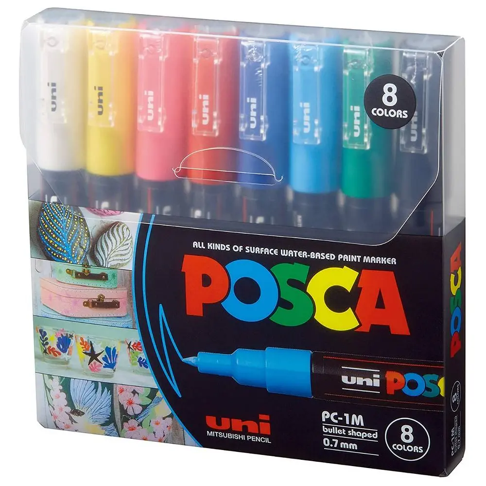 SET MARCADORES ACRILICOS 1M 8 COLORES