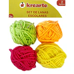 SET OVILLOS ESCOLARES 4 COLORES. + 2 AGUJAS  KREARTE