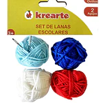 SET OVILLOS ESCOLARES 4 COLORES. + 2 AGUJAS  KREARTE