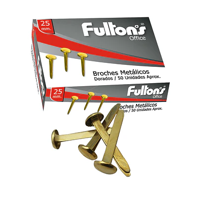 BROCHE METALICO DORADO 25MM FULTONS