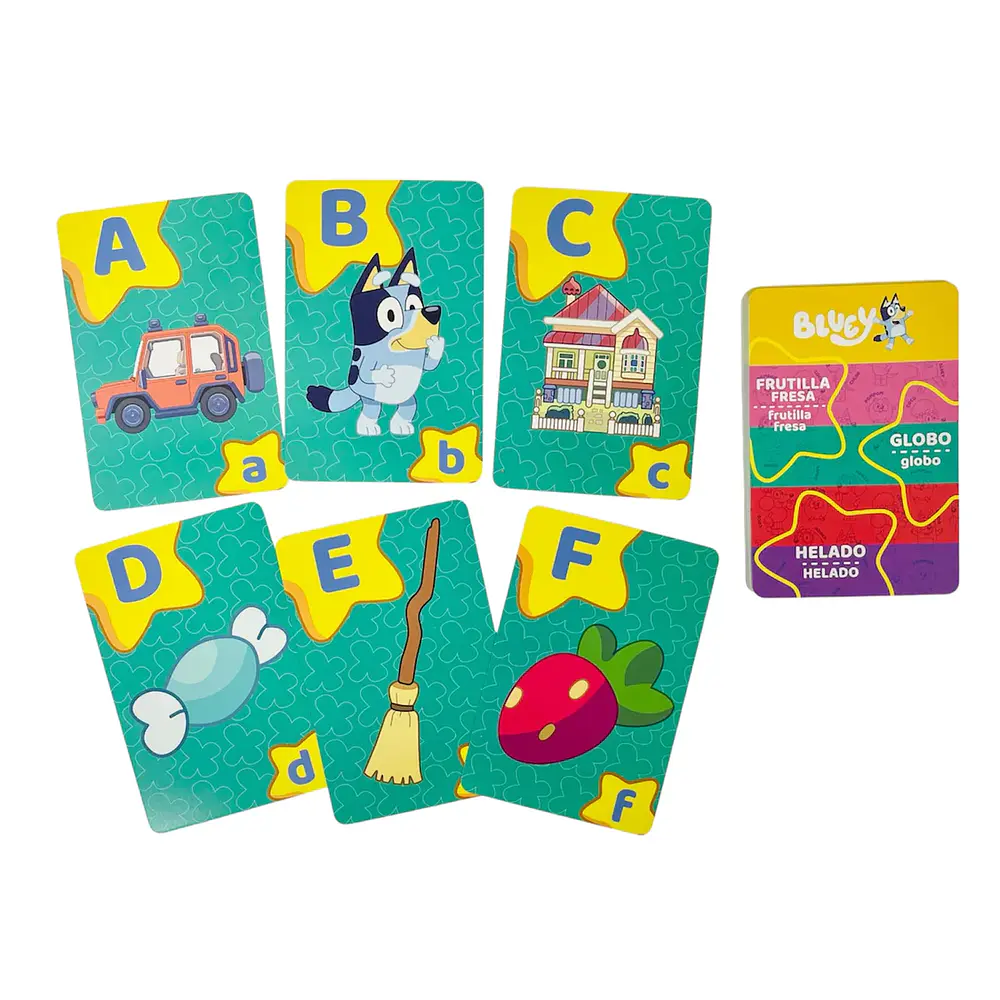 LAMINA FLASHCARD ABECEDARIO BLUEY