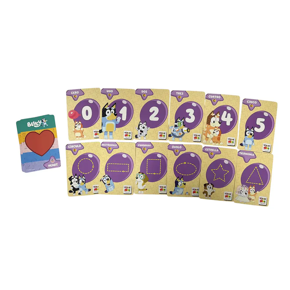  LAMINA FLASHCARD NUMEROS Y COLORES BLUEY