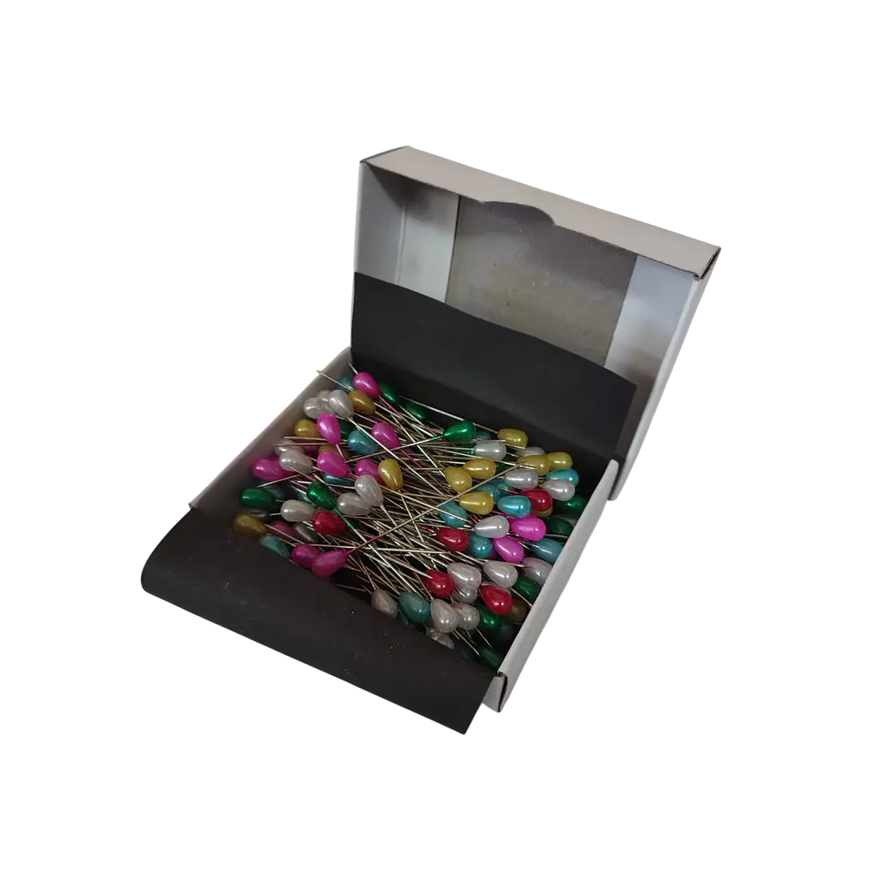 CAJA DE ALFILERES PERLADO COLORES