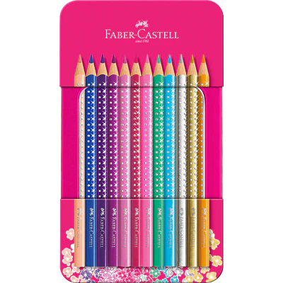 ESTUCHE METALICO CON 12 LAPICES SPARKLE