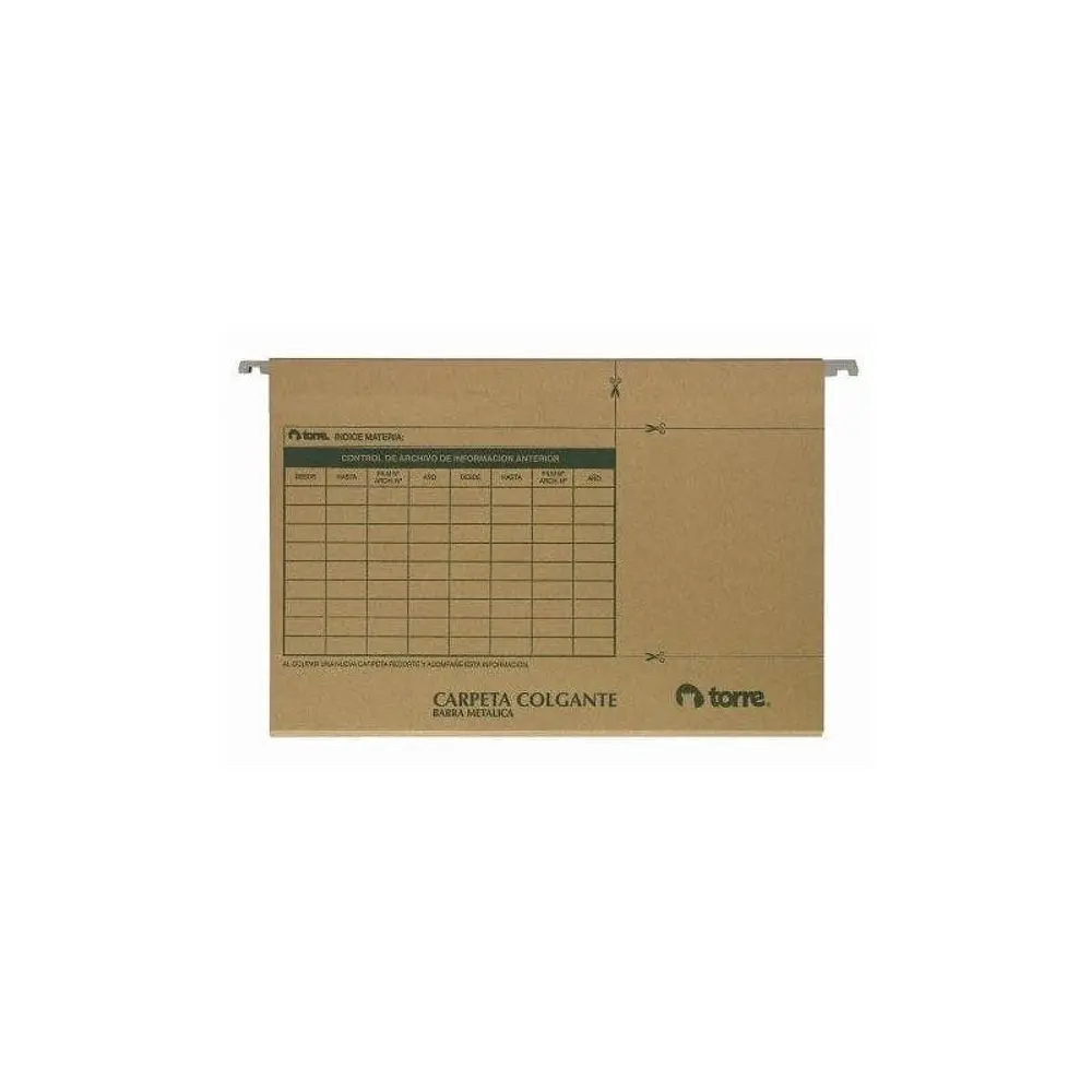 CARPETA COLGANTE KRAFT FLEJE METAL TORRE