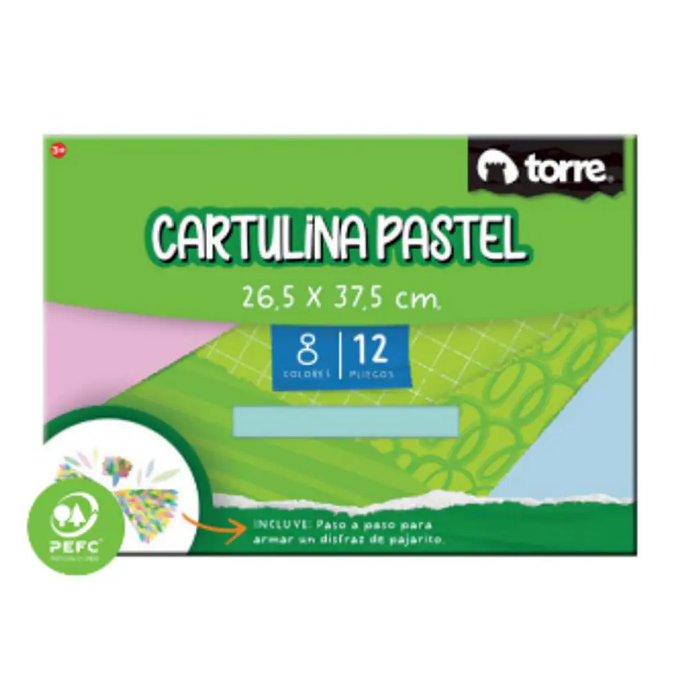 CARPETA ESCOLAR CARTULINA PASTEL 12HJS.