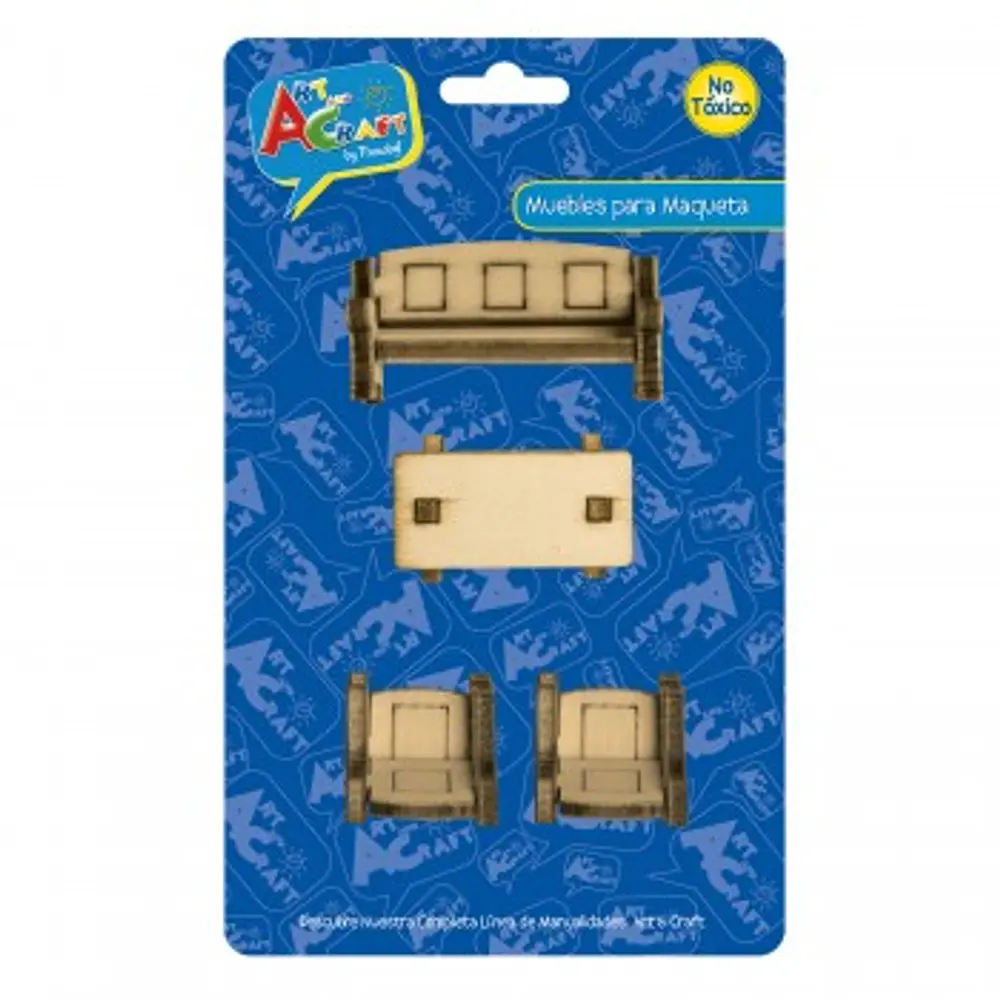 MUEBLES PARA MAQUETA LIVING 4 PIEZAS
