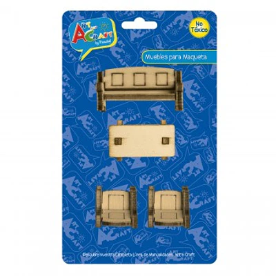 MUEBLES PARA MAQUETA LIVING 4 PIEZAS