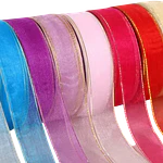 MUSELINA BORDE DORADO - DIFERENTES COLORES 