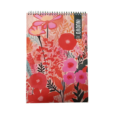 CROQUERA OFICIO FLOWERS DOBLE ESPIRAL 80 HJS.