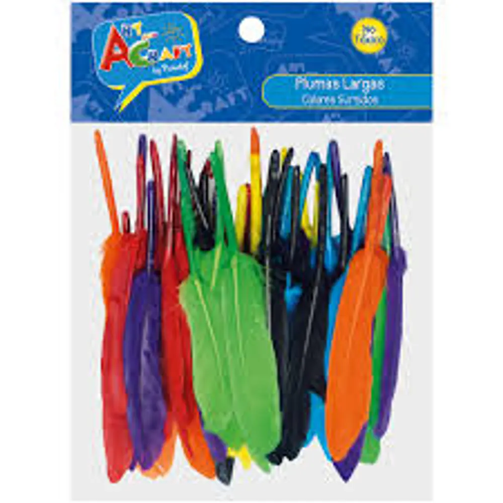 PLUMAS COLORES SURTIDOS 10 A 15 CMS. ART AND CRAFT
