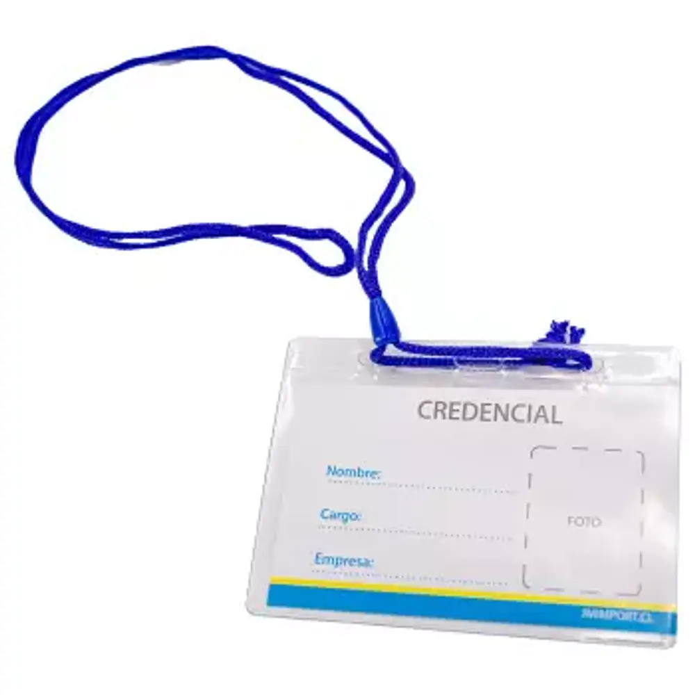 PORTA CREDENCIAL COLGANTE CON CORDON AZUL