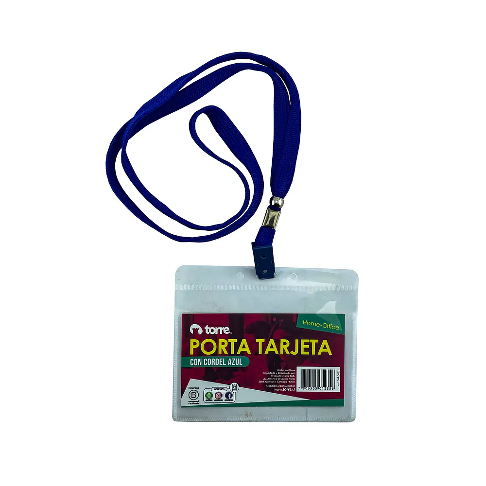 PORTA CREDENCIAL HORIZONTAL CORDEL AZUL