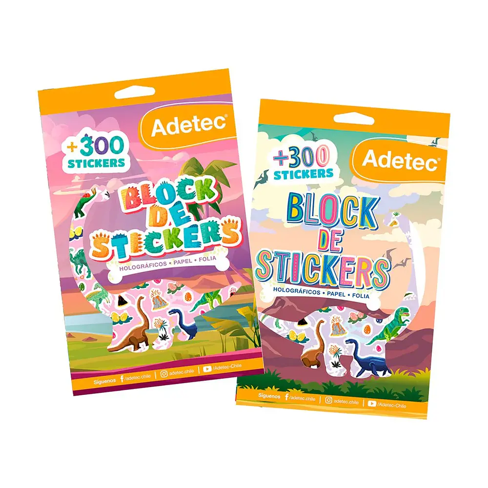 BLOCK DE STICKERS DINOSAURIOS