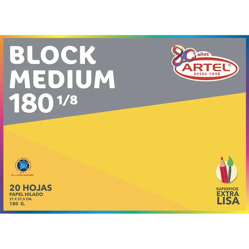 BLOCK DIBUJO MEDIUM 180 GRS 1/8 20 HJS