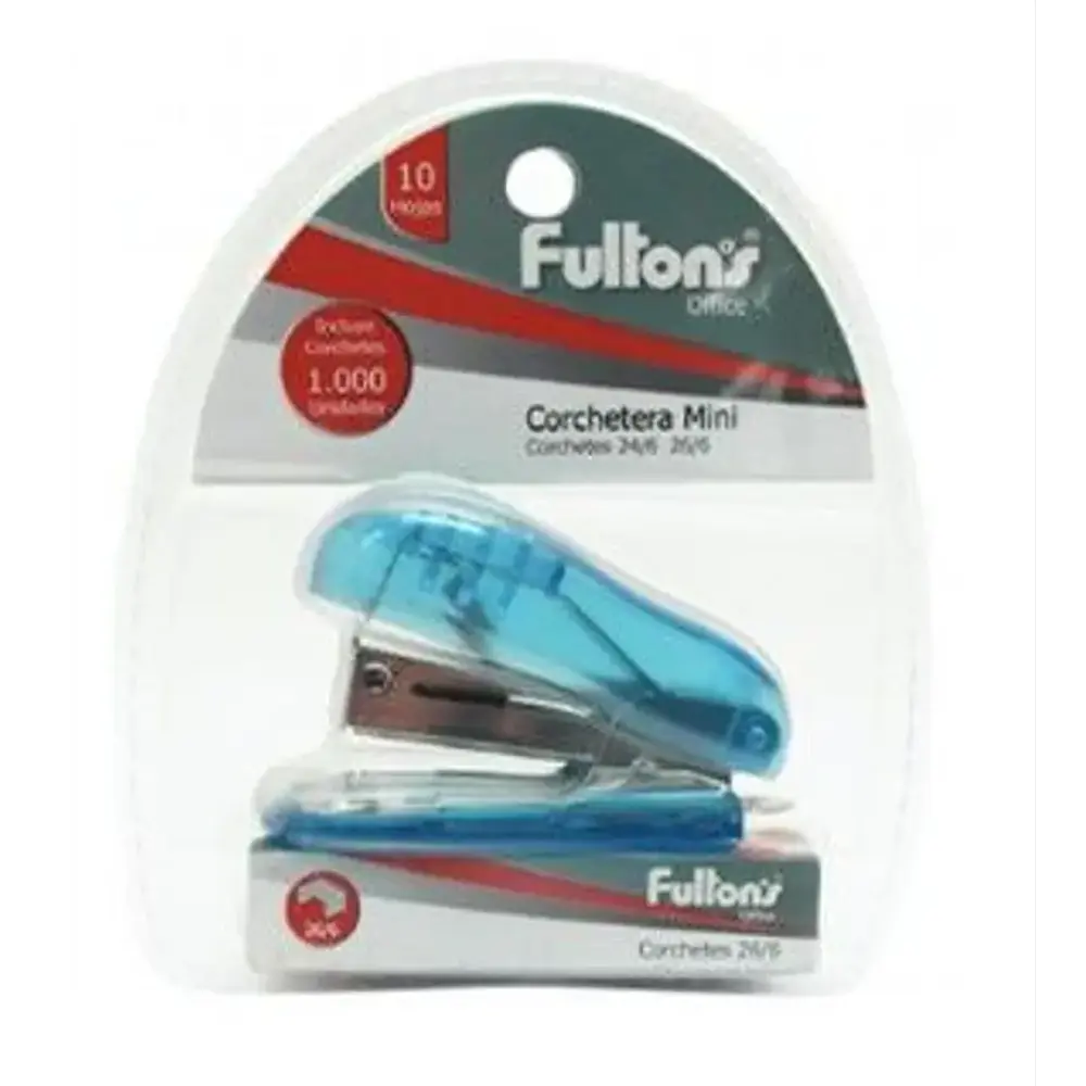 BLISTER CORCHETERA PLASTICA MINI 10 HOJAS AZUL