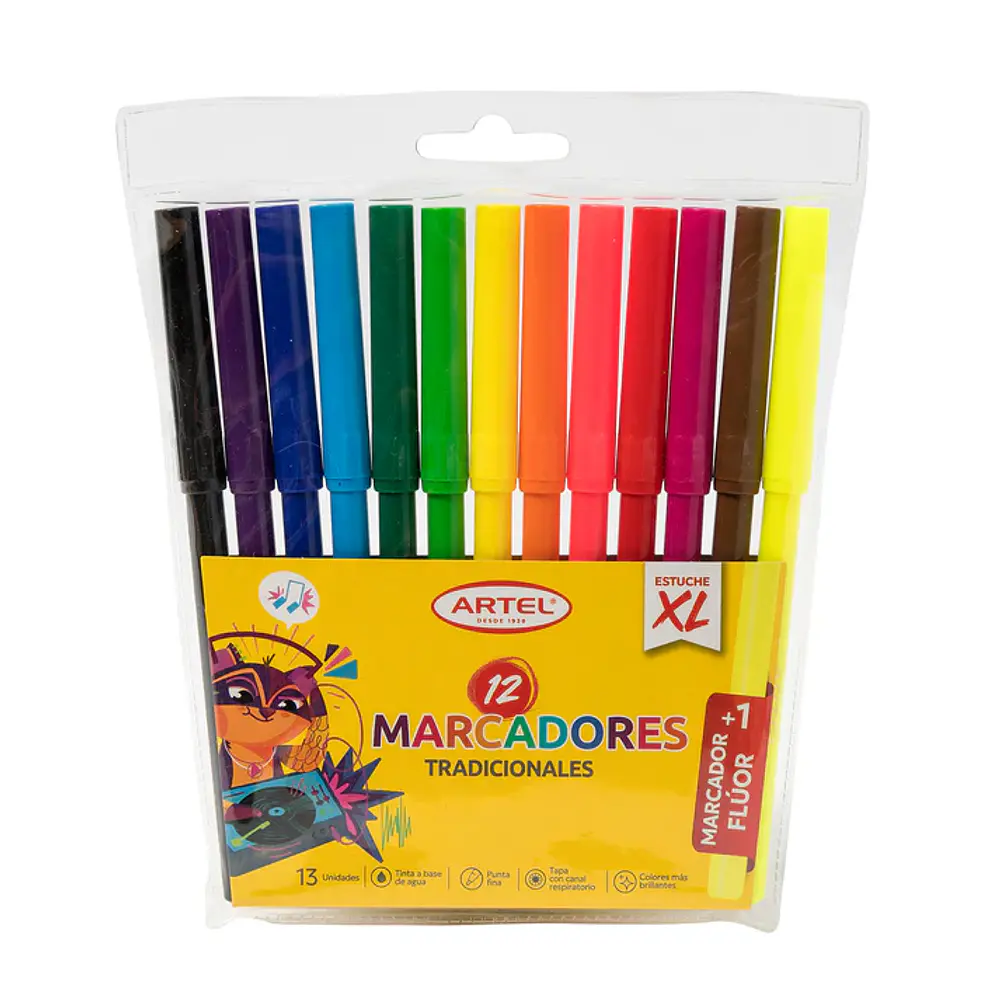 MARCADOR SCRIPTO 12 COLORES EN ESTUCHE