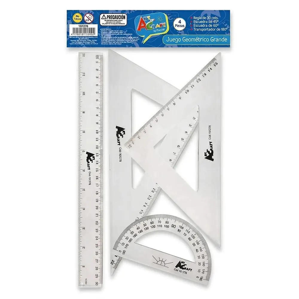 REGLAS SET GEOMETRICO 4 PIEZAS ART & CRAFT