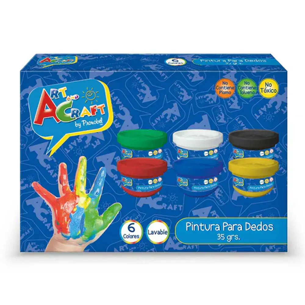 PINTURA PARA DEDOS 6 COLORES