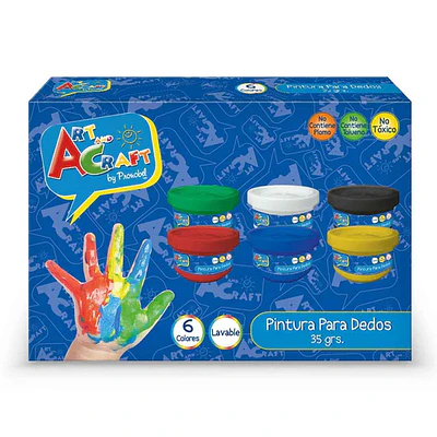 PINTURA PARA DEDOS 6 COLORES