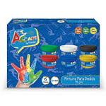 PINTURA PARA DEDOS 6 COLORES