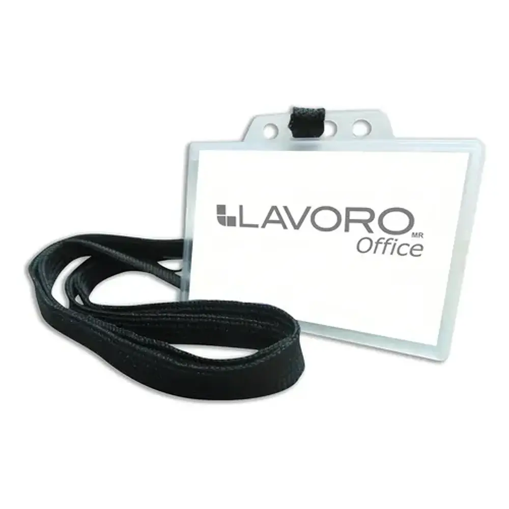 PORTA CREDENCIAL HORIZONTAL CORDON NEGRO LAVORO