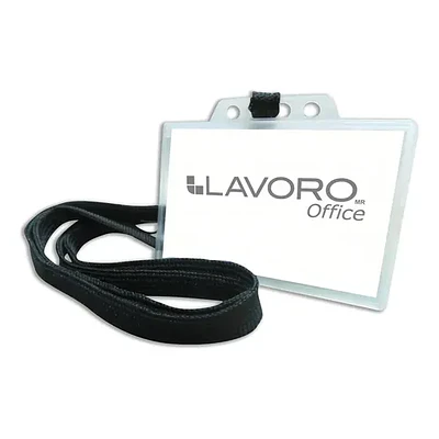 PORTA CREDENCIAL HORIZONTAL CORDON NEGRO LAVORO