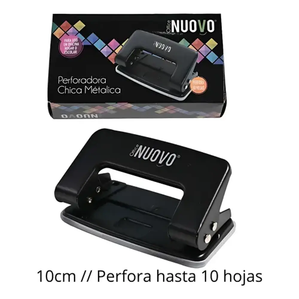 PERFORADORA METALICA 10 HOJAS NEGRO