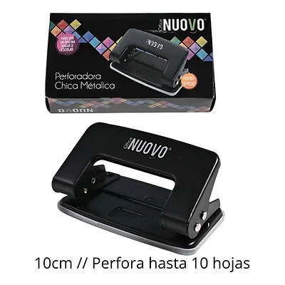 PERFORADORA METALICA 10 HOJAS NEGRO
