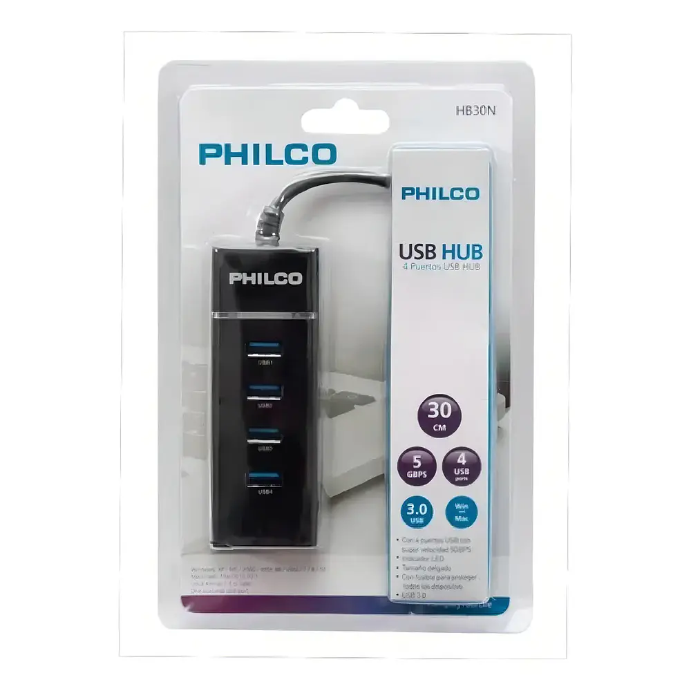 HUB USB 3.0 4 PUERTOS CON LUZ