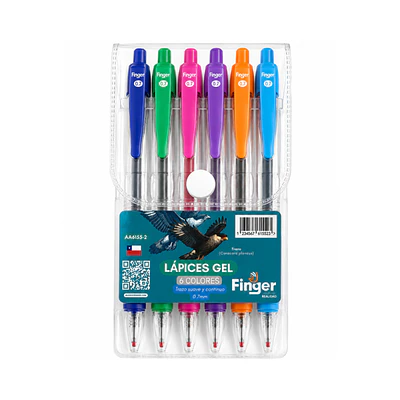 LAPIZ GEL 6 COLORES 07MM