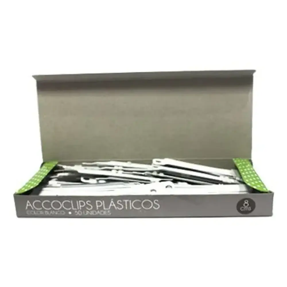 CAJA ACCOCLIP PLASTICO BLANCO 50 UNIDADES