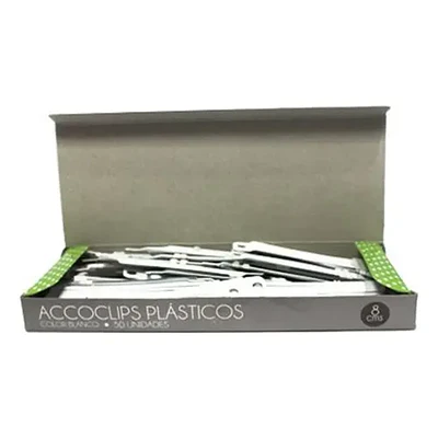 CAJA ACCOCLIP PLASTICO BLANCO 50 UNIDADES