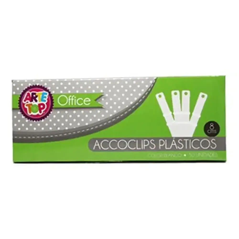 CAJA ACCOCLIP PLASTICO BLANCO 50 UNIDADES