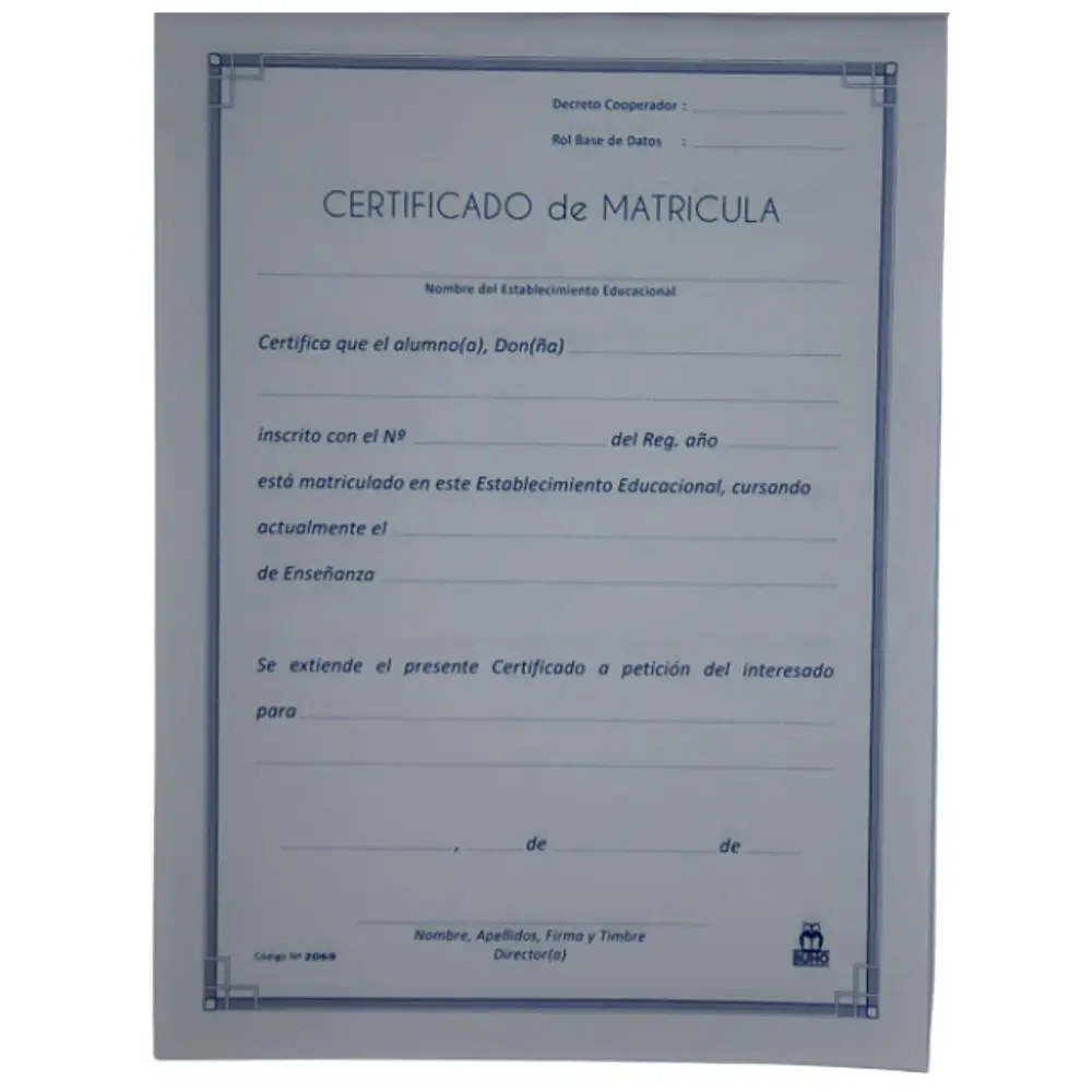 CERTIFICADO MATRICULA BLOCK 50 HJS