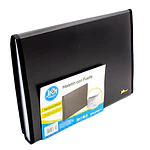 CARPETA CON FUELLE NEGRA OFICIO 12 DIV C/ELASTICO