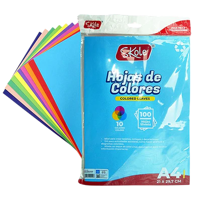 PAPEL DE COLORES 100 UNIDADES