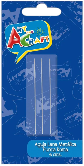 Aguja Metalica Lana Set 3 Unidades  Art & Craft